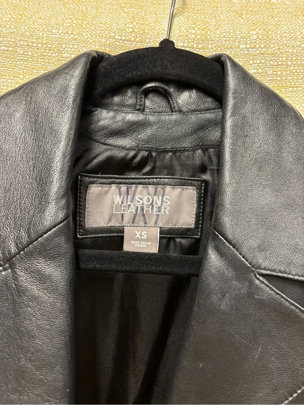 Vintage Wilsons Leather Black Women's Button-Front Leather Blazer